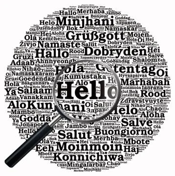 Hello word cloud concept 库存照片