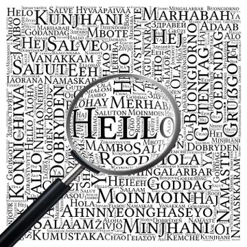 Hello word cloud concept 库存照片