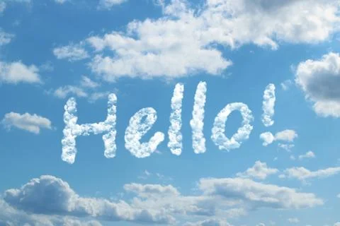 Hello word on cloud Illustrazione stock