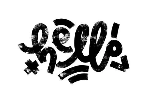 Hello word with geometric elements around. Banner, poster and sticker conce.. Stock Illustration