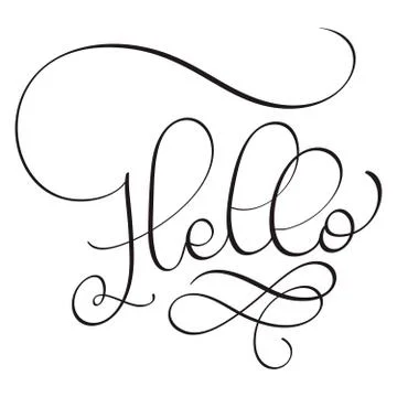 Hello word on white background. Hand drawn Calligraphy lettering Vector イラスト素材
