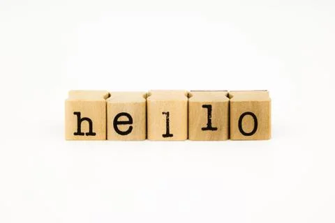 Hello wording isolate on white background Stock Photos