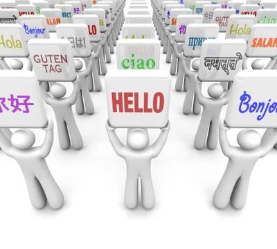 Hello words different languages greeting world culture diversity Illustration