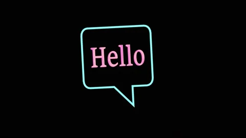 Hello words neon elements effect, Light neon on black background Stock Footage 140219480