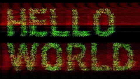 Hello world computer numbers data software technology Stock Footage 120945905