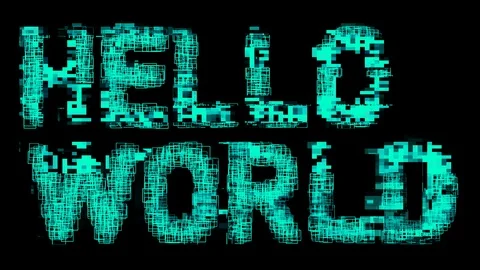 Hello world computer numbers data software technology Stock Footage 120945938