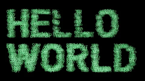 Hello world computer numbers data software technology Stock Footage 120945960