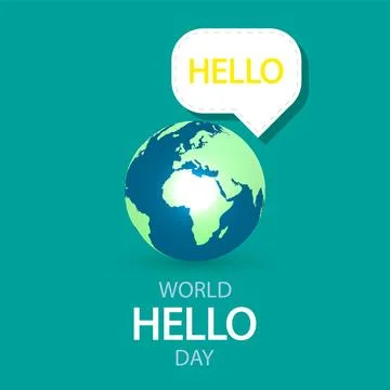 Hello World Day globe Stock Illustration