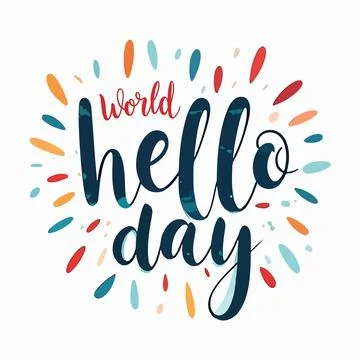 Hello World Day typography Stock Illustration