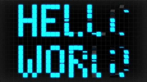 Hello world, Led Display message, 3D animation Stock Footage 297355337