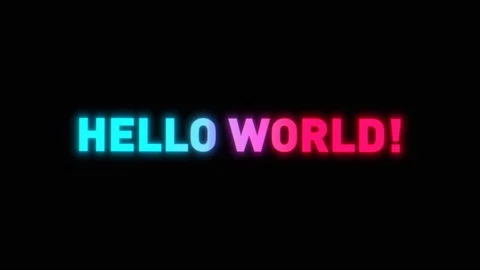 Hello World Message With Glow Effect Stock Footage 101542391