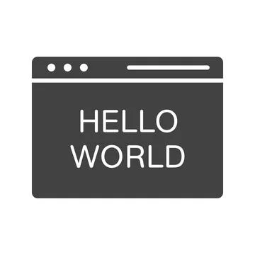 Hello World Program icon vector image. Stockillustratie