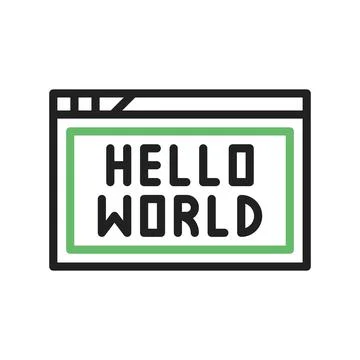 Hello World Program icon vector image. Stockillustratie