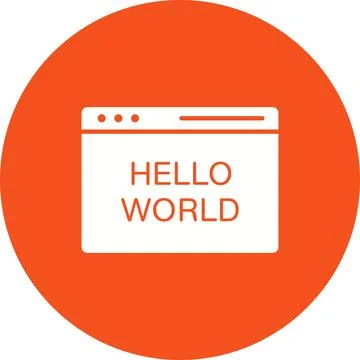 Hello World Program icon vector image. 스톡 일러스트