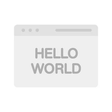 Hello World Program icon vector image. 스톡 일러스트