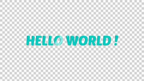 Hello World shiny 3D text effect image on transparent background. Illustrazione stock