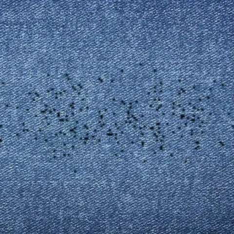 Hello world sign on jeans blue background. Sign made of dots Stock Footage