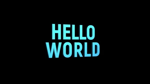 Hello world text 3D word rotation animation video effect for trailer title Stock Footage 313715727