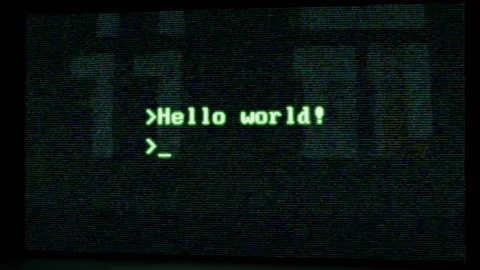 Hello World Text Billboard Screen Animation Vidéo 333217926