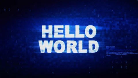 Hello World Text Digital Noise Twitch Glitch Distortion Effect Error Animation. Stock Footage 106737602