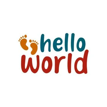 Hello world typography lettering design Stock Illustration