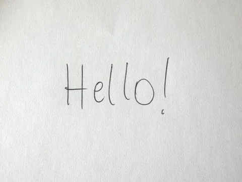 Hello Writing On Paper Stock Photos