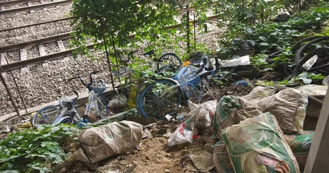 HelloBike waste rubbish dumped Stock Footage 89168981