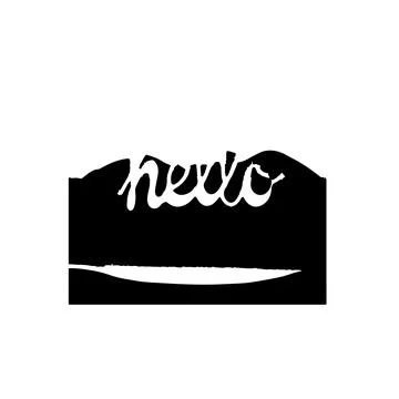 HELLOE TEXT silhouette Stock Illustration