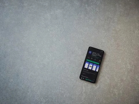 HelloTalk - Language learning app play store page on the display of a black m Stock Photos