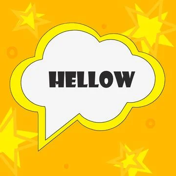 Hellow Speech Bubble with Stars. Stock Illustration
