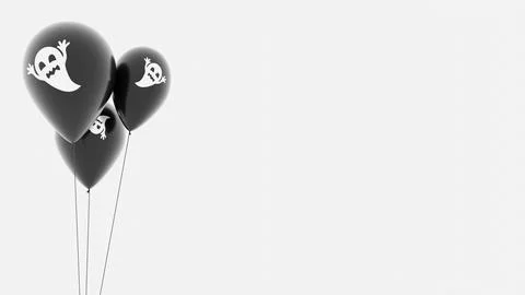 Helloween balloons on white background. 3D Render Stock Illustration