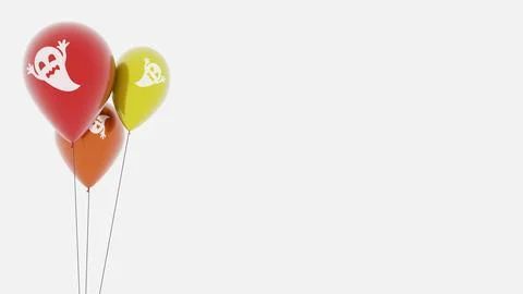 Helloween balloons on white background. 3D Render Stock Illustration