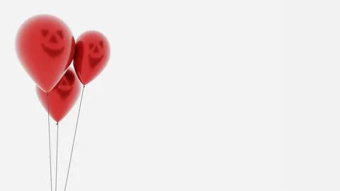 Helloween balloons on white background. 3D Render Stock Illustration