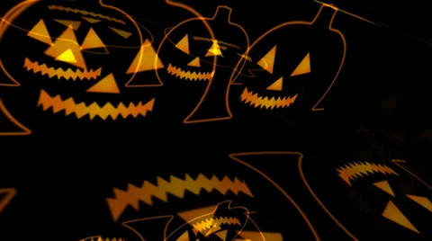 Helloween Cartoon Pumpkins Outlines Stockbeeldmateriaal 29417620