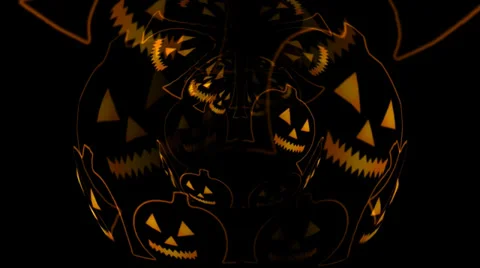 Helloween Cartoon Pumpkins Outlines Stockbeeldmateriaal 29417700