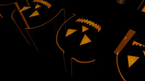 Helloween Cartoon Pumpkins Outlines Stockbeeldmateriaal 29417769