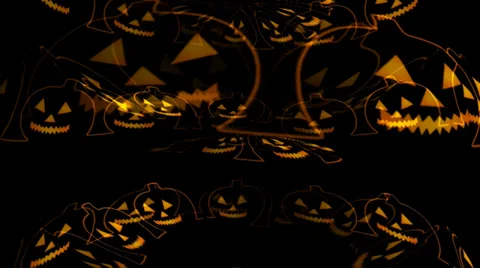 Helloween Cartoon Pumpkins Outlines Vidéo 29417933