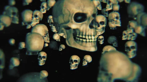 Helloween Evil Skull Video Loop Background Stock Footage 118615695