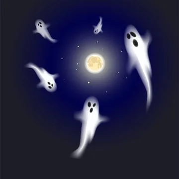 Helloween ghosts Stock Illustration