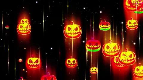 Helloween Glowing Background Looped Video Stockbeeldmateriaal 154351171