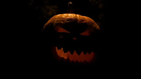 Helloween pumpkin with candles Stock Footage 95047769