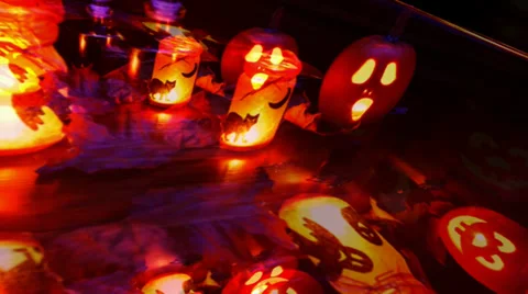 Helloween - Pumpkins and Lanterns on a Table 動画素材 29415445