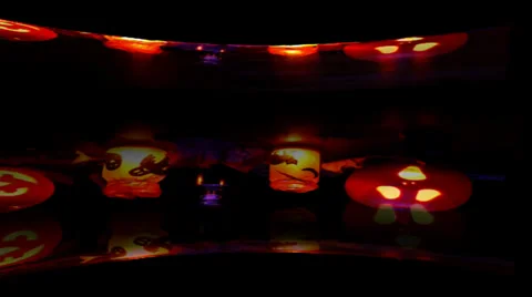 Helloween - Pumpkins and Lanterns on a Table 動画素材 29415688