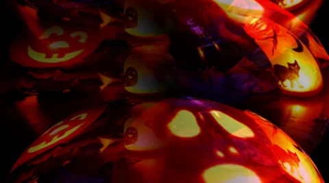 Helloween - Pumpkins and Lanterns on a Table Stock Footage 29415845