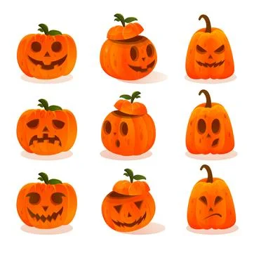 Helloween Pumpkins Character Stock Illustration