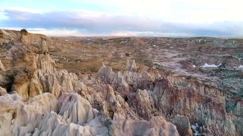 Hell's Half Acre Flyover Stock Footage 124713366