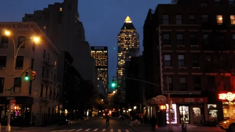 Hell's Kitchen at Night Stock Footage 98435913