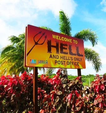 Hell's Post Office, Hell, West Bay, Cayman Islands Stock Photos