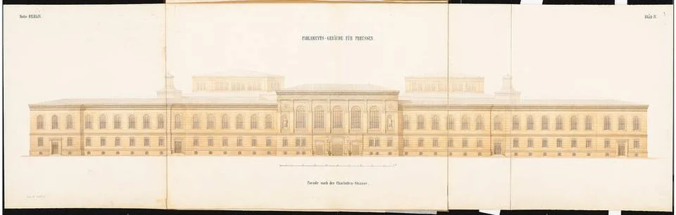 Hellwig Moritz (1849-1912), Prussian parliament in Berlin. Schinkel compet... Stock-Fotos