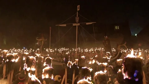 Up Helly aa slow mo 07 Stock Footage 300858417
